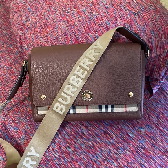 Burberry Leather and Vintage Checknote crossbody - Picture 1 of 7